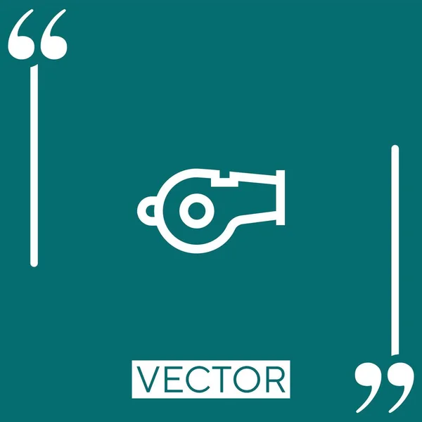 Ícone Vetor Apito Ícone Linear Linha Encadeada Editável — Vetor de Stock