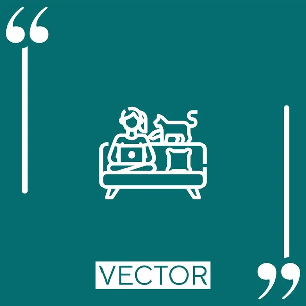 Work Vector Icon Icono Lineal Línea Acariciada Editable — Vector de stock