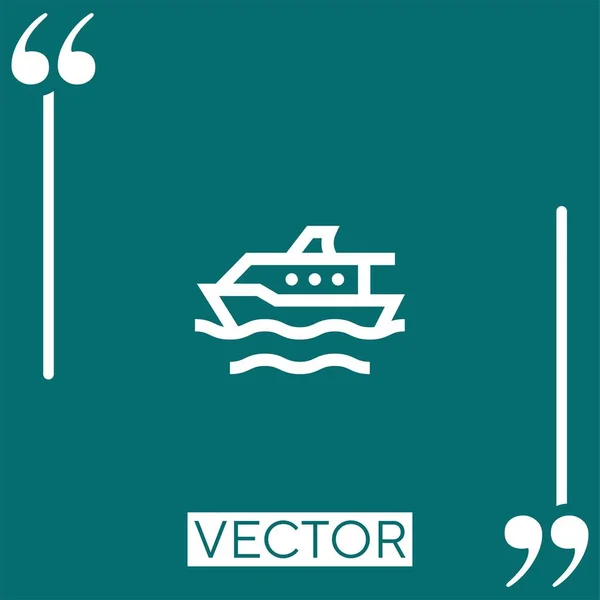 Yachtvektorsymbol Lineares Symbol Bearbeitbare Strichlinie — Stockvektor