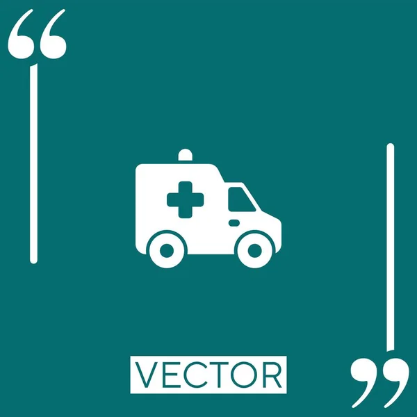 Icône Vectorielle Ambulance Icône Linéaire Ligne Caressée Modifiable — Image vectorielle
