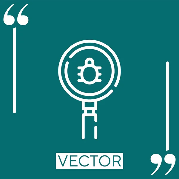 Bug Vector Icon Icono Lineal Línea Acariciada Editable — Vector de stock
