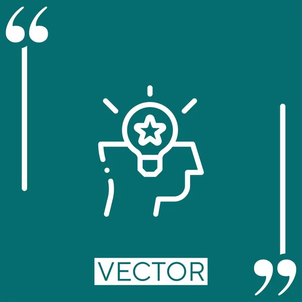 Creatividad Vector Icono Icono Lineal Línea Acariciada Editable — Vector de stock