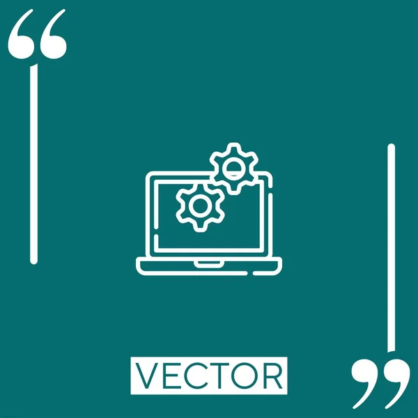 Data Management Vector Icon Icono Lineal Línea Acariciada Editable — Vector de stock