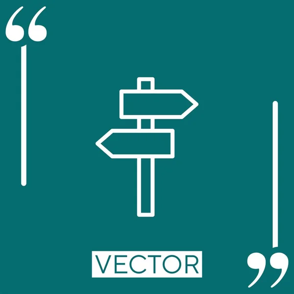 Ícone Vetor Direção Ícone Linear Linha Encadeada Editável — Vetor de Stock