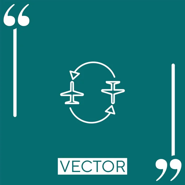 Значок Вектора Полета Линейная Редактируемая Линия — стоковый вектор