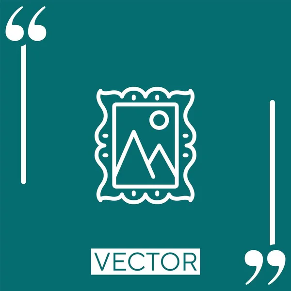 Frame Vector Icon Icono Lineal Línea Acariciada Editable — Vector de stock