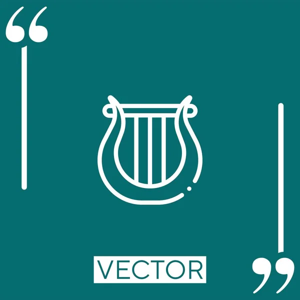 Icono Vector Arpa Icono Lineal Línea Acariciada Editable — Vector de stock