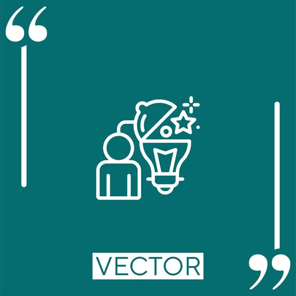 Idea Vector Icono Icono Lineal Línea Acariciada Editable — Archivo Imágenes Vectoriales