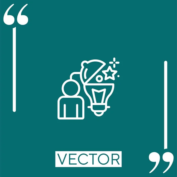 Ícone Vetor Ideia Ícone Linear Linha Encadeada Editável — Vetor de Stock