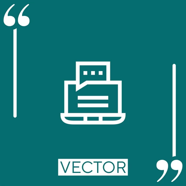 Laptop Vektor Ikon Lineáris Ikon Szerkeszthető Simított Vonal — Stock Vector