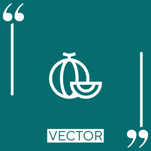 Icono Del Vector Melón Icono Lineal Línea Acariciada Editable — Vector de stock