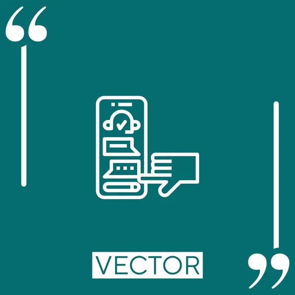 Mobiles Vektorsymbol Lineares Symbol Bearbeitbare Strichlinie — Stockvektor