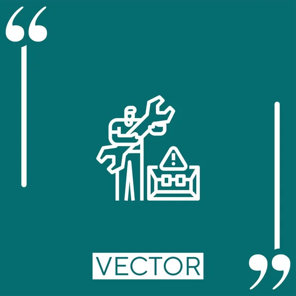 Reparación Icono Vector Icono Lineal Línea Acariciada Editable — Vector de stock