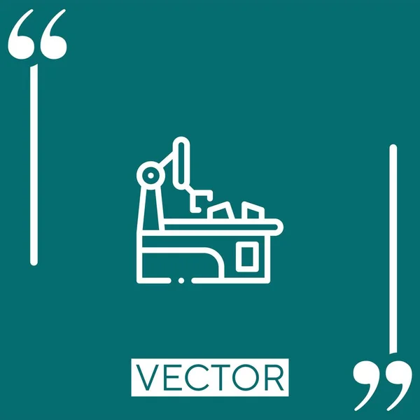 Ícone Vetor Braço Robô Ícone Linear Linha Encadeada Editável — Vetor de Stock