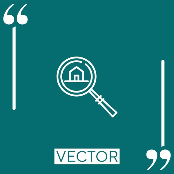 Icono Del Vector Búsqueda Icono Lineal Línea Acariciada Editable — Vector de stock