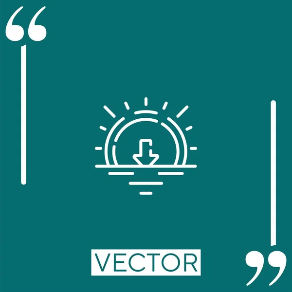 Ícone Vetor Por Sol Ícone Linear Linha Encadeada Editável — Vetor de Stock