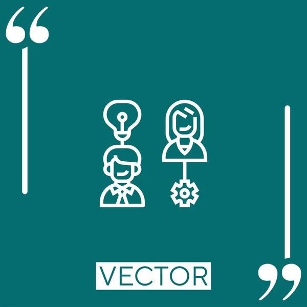 Icono Del Vector Gestión Del Talento Icono Lineal Línea Acariciada — Vector de stock