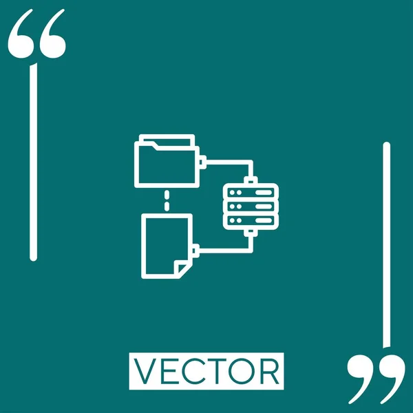 Icône Vectorielle Synchronisation Icône Linéaire Ligne Caressée Modifiable — Image vectorielle
