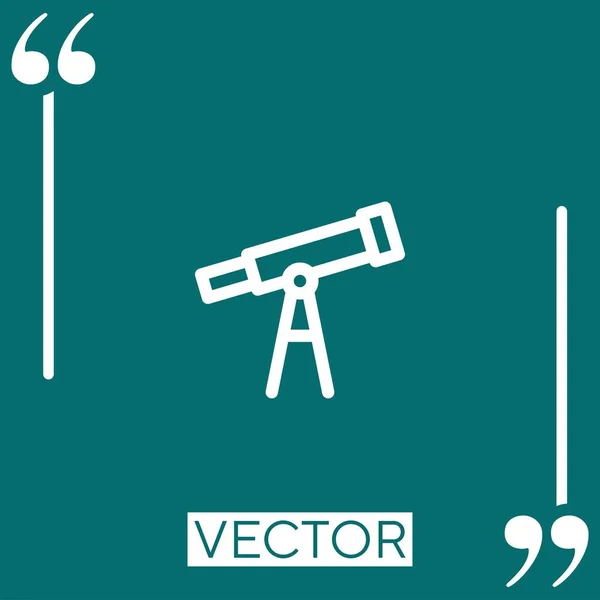 Telescopio Vector Icono Icono Lineal Línea Acariciada Editable — Vector de stock