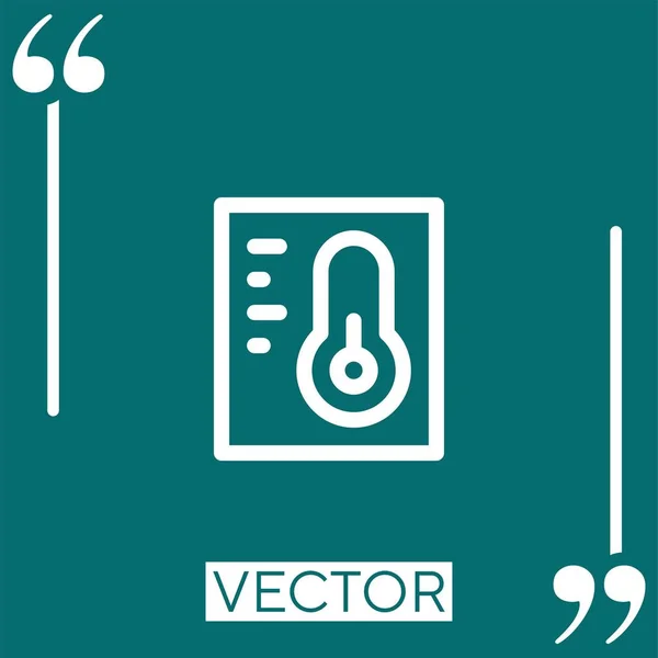 Thermometer Vector Icoon Lineair Icoon Aanpasbare Streepjeslijn — Stockvector