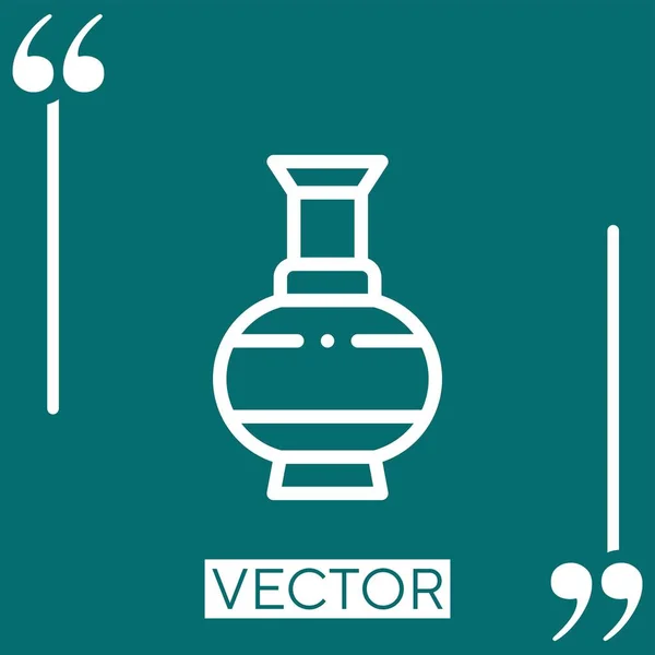 Vase Vector Icon Ícone Linear Linha Encadeada Editável — Vetor de Stock