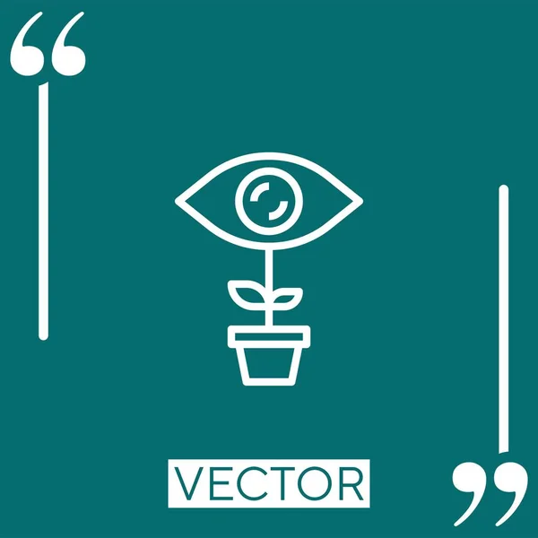 Vision Icône Linéaire Ligne Course Modifiable — Image vectorielle