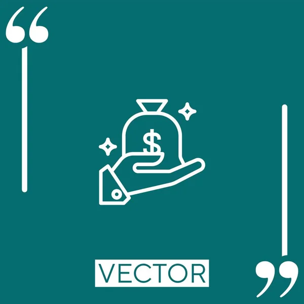 Bank Vector Icon Icona Lineare Linea Tracciata Modificabile — Vettoriale Stock