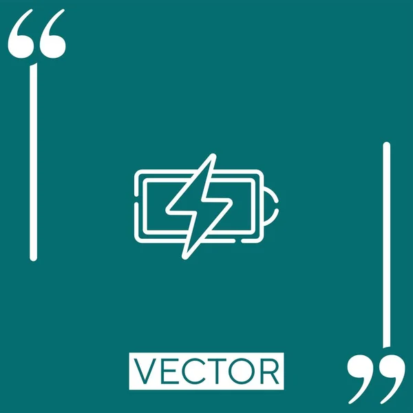 Ícone Vetor Bateria Ícone Linear Linha Encadeada Editável — Vetor de Stock