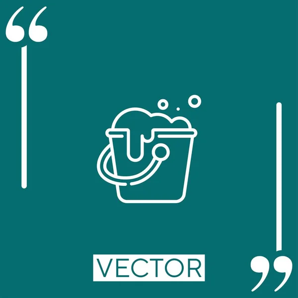 Ícone Vetor Balde Ícone Linear Linha Encadeada Editável — Vetor de Stock