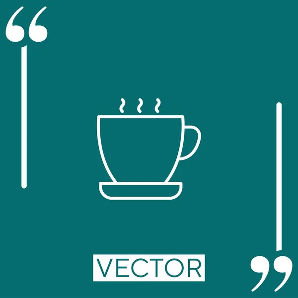 Taza Café Icono Vectorial Icono Lineal Línea Acariciada Editable — Vector de stock