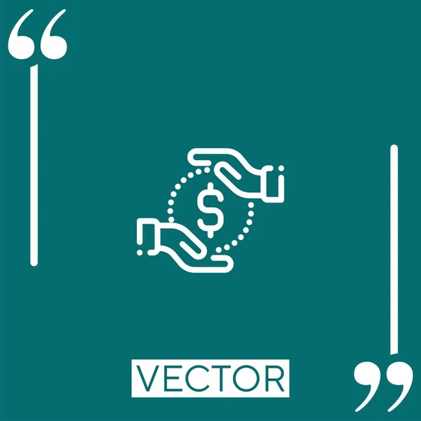 Coin Vector Icon Icône Linéaire Ligne Caressée Modifiable — Image vectorielle