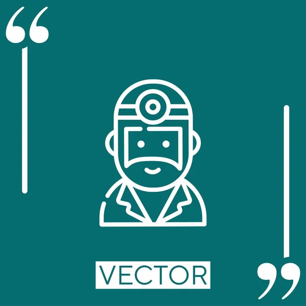 Arzt Vektor Symbol Lineares Symbol Bearbeitbare Strichlinie — Stockvektor