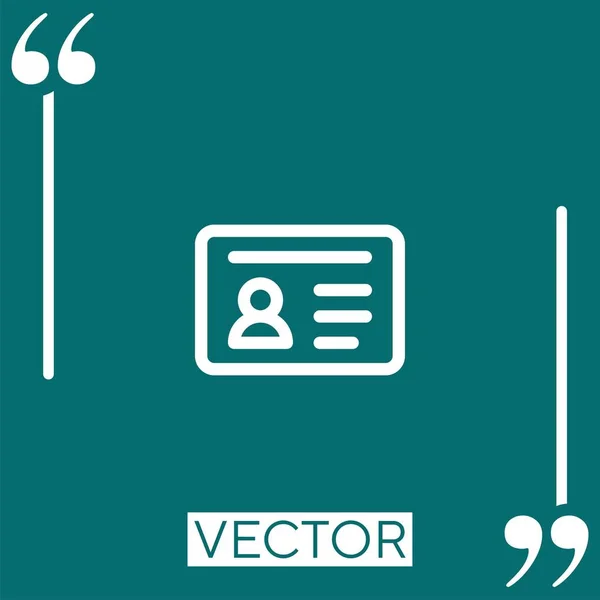 Permis Conduire Icône Vectorielle Icône Linéaire Ligne Caressée Modifiable — Image vectorielle