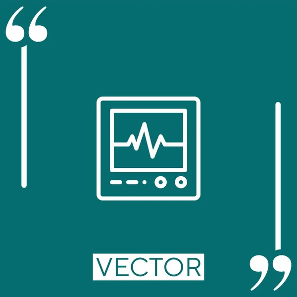 Electrocardiograma Vector Icono Icono Lineal Línea Acariciada Editable — Archivo Imágenes Vectoriales