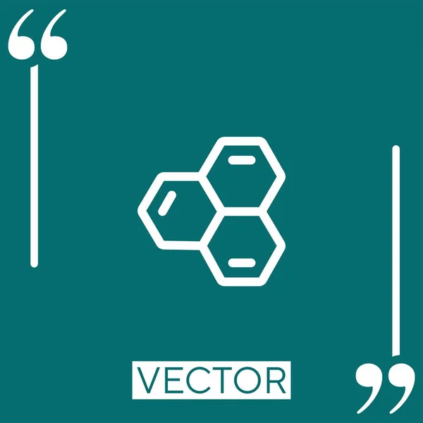 Sechseck Vektorsymbol Lineares Symbol Bearbeitbare Strichlinie — Stockvektor