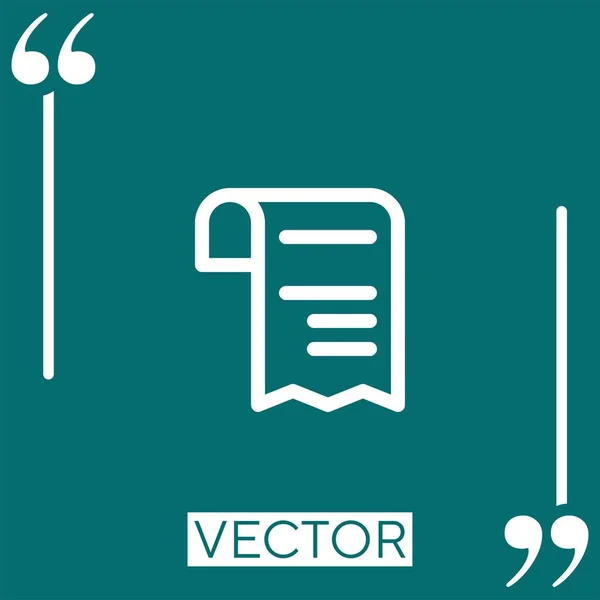 Icono Del Vector Factura Icono Lineal Línea Acariciada Editable — Vector de stock