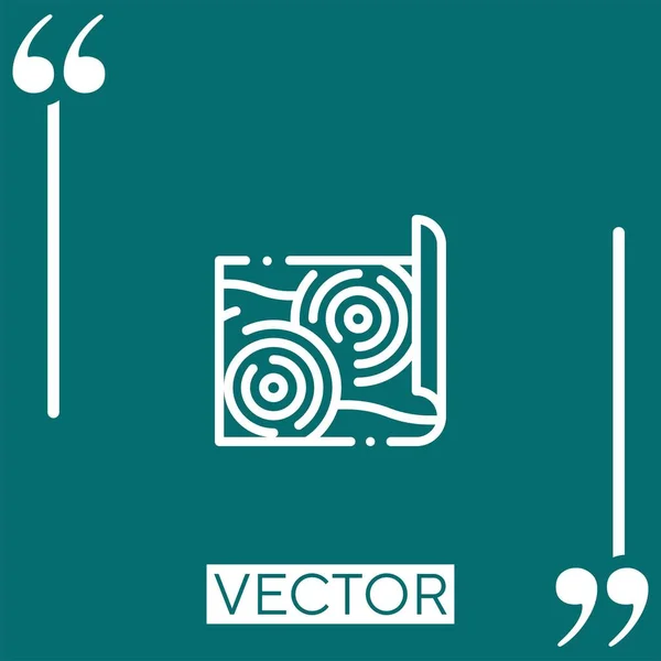 Karte Vektorsymbol Lineares Symbol Bearbeitbare Strichlinie — Stockvektor
