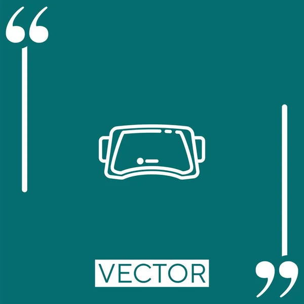 Oculus Rift Vector Icon Ícone Linear Linha Encadeada Editável — Vetor de Stock