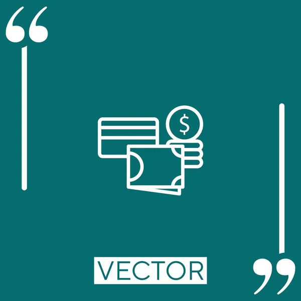 Icono Del Vector Pago Icono Lineal Línea Acariciada Editable — Vector de stock