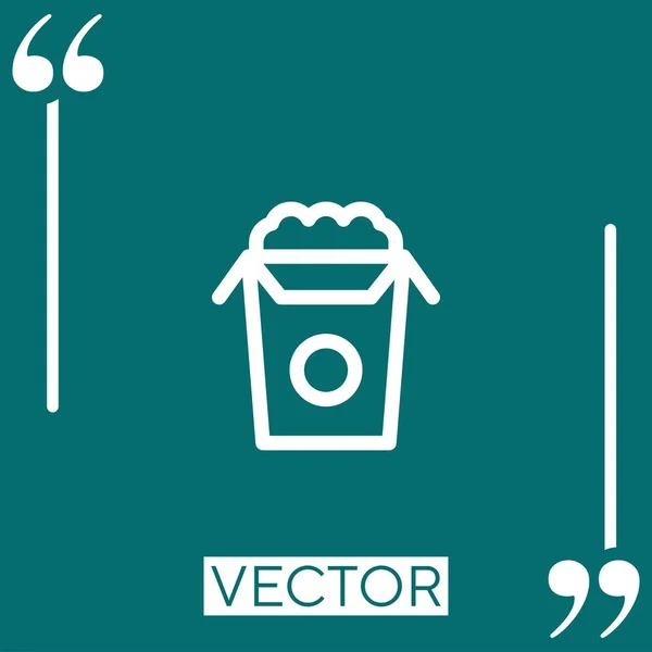 Popcorn Vector Icon Icono Lineal Línea Acariciada Editable — Vector de stock
