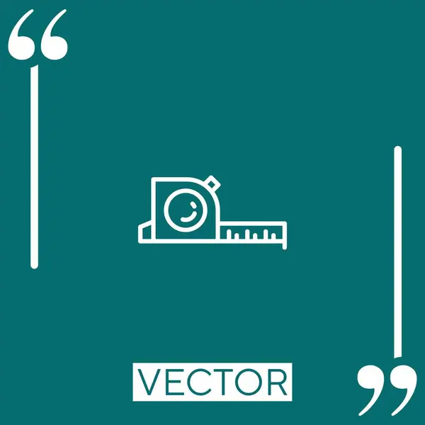 Ruler Vector Icon Icono Lineal Línea Acariciada Editable — Vector de stock