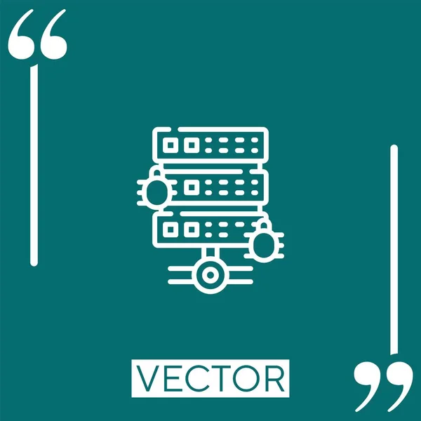 Servidor Vector Icono Icono Lineal Línea Acariciada Editable — Archivo Imágenes Vectoriales
