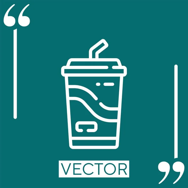 Softdrink Vektorsymbol Lineares Symbol Bearbeitbare Strichlinie — Stockvektor