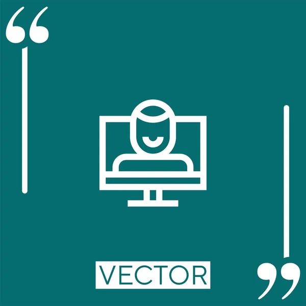 Maestro Vector Icono Icono Lineal Línea Acariciada Editable — Archivo Imágenes Vectoriales