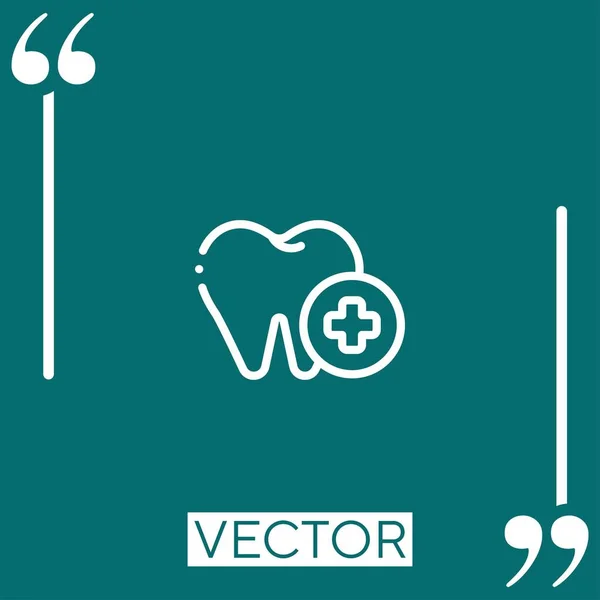 Ícone Vetor Dente Ícone Linear Linha Encadeada Editável — Vetor de Stock