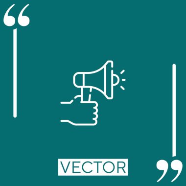 megafon vektör simgesi doğrusal simge. Düzenlenebilir okşanmış satır