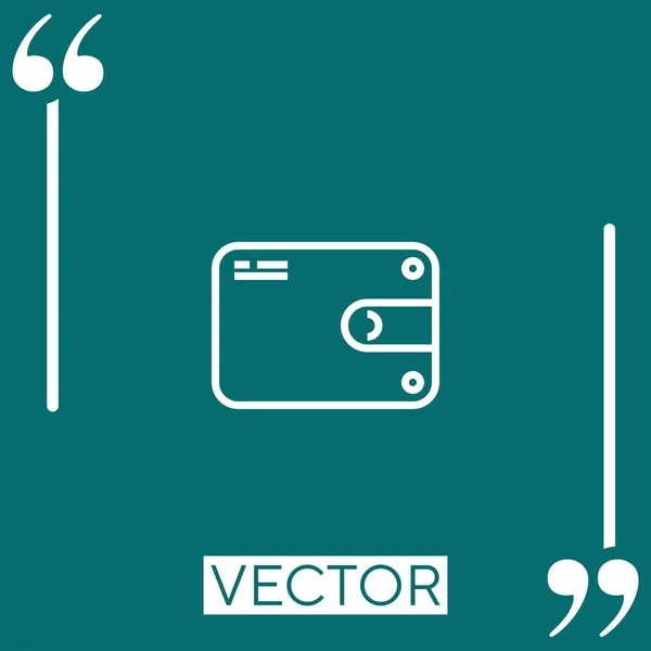 Brieftasche Vektorsymbol Lineares Symbol Bearbeitbare Strichlinie — Stockvektor