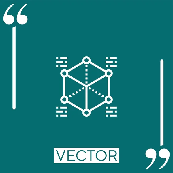 Иконка Вектора Алгоритма Линейная Редактируемая Линия — стоковый вектор