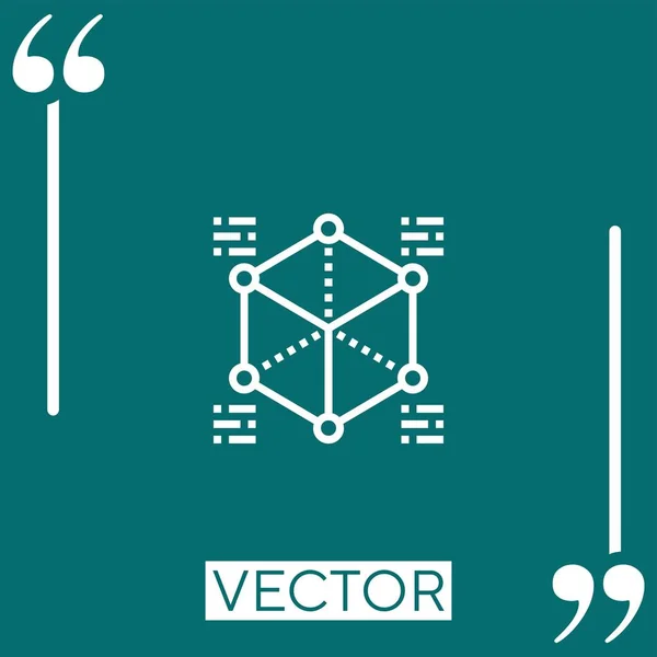 Ícone Vetor Algoritmo Ícone Linear Linha Encadeada Editável — Vetor de Stock