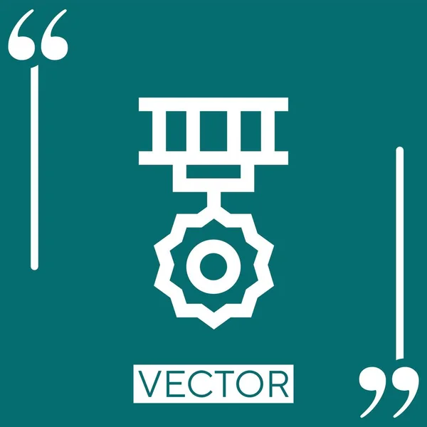 Ícone Vetor Emblema Ícone Linear Linha Encadeada Editável — Vetor de Stock